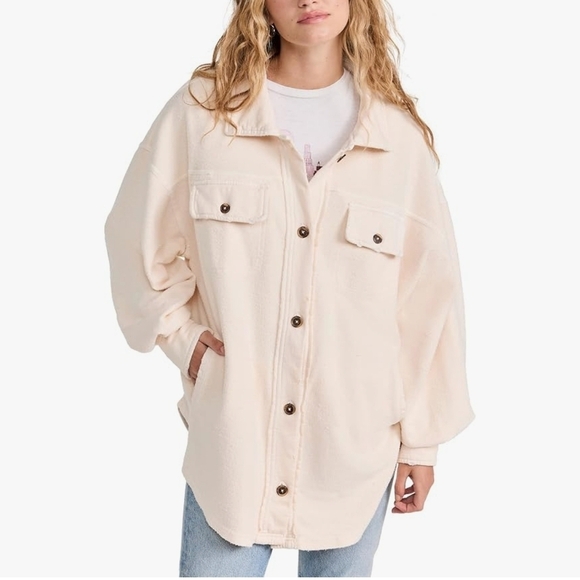 Free People Jackets & Blazers - Free People Cream Utility Jacket